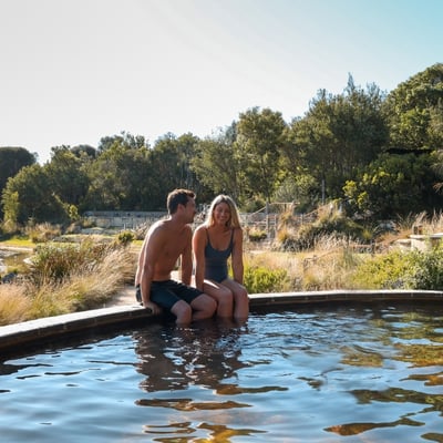 Two people bathing in the Amphitheatre