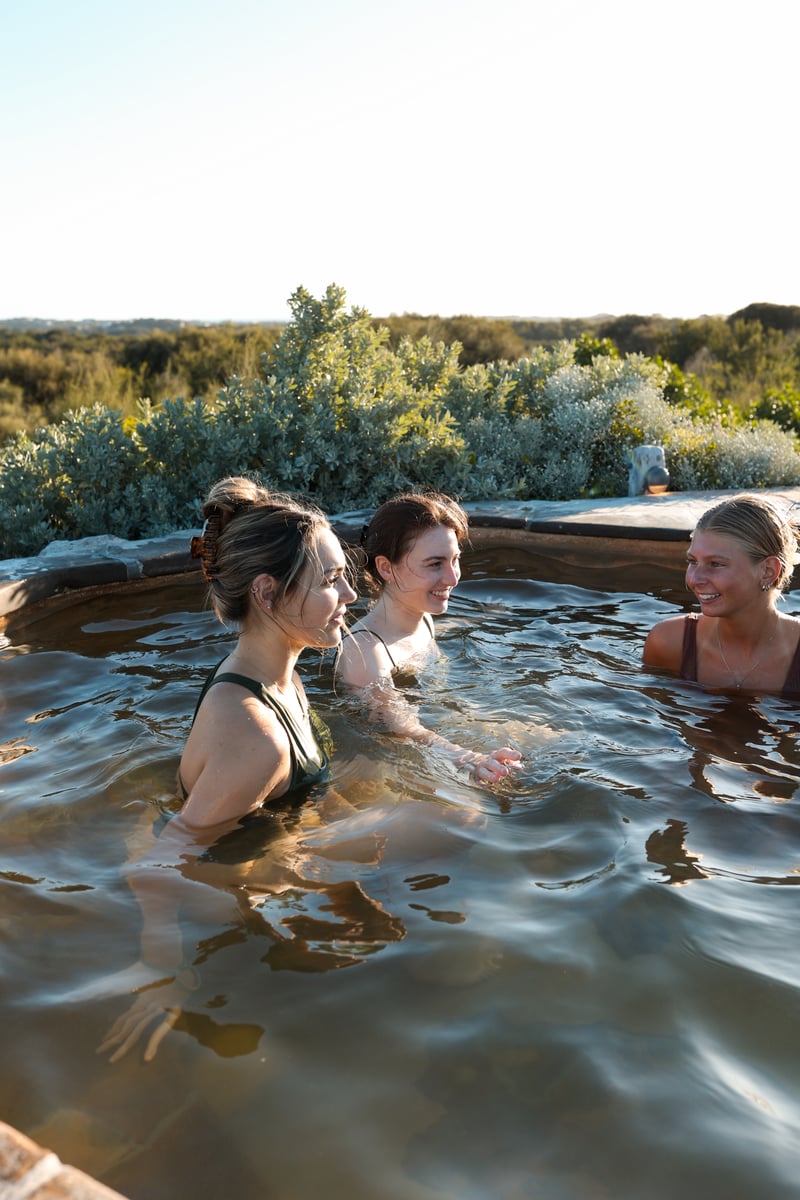 A group of friends in the Hilltop pool