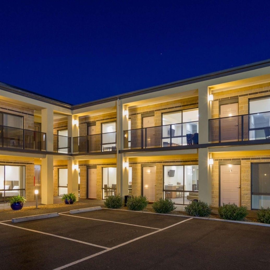 The exterior of the Bay Motel