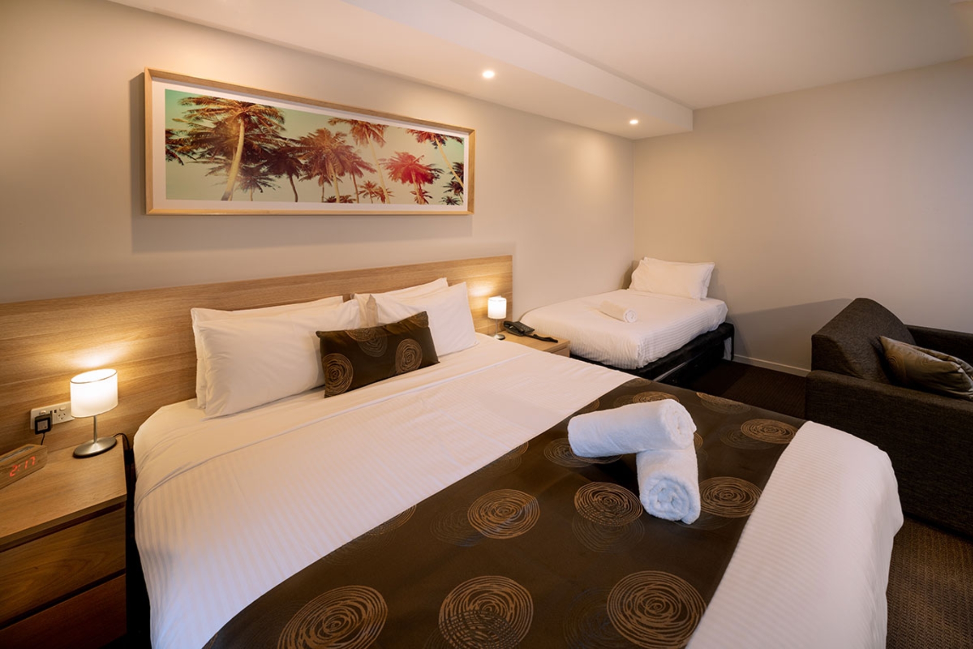 The interior view of a room at the Boathouse Resort