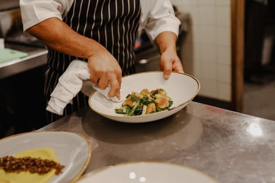 A chef preparing a meal