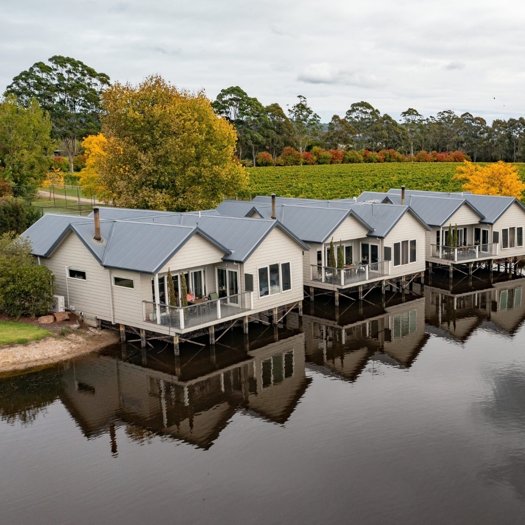 Villas on the side of a lake