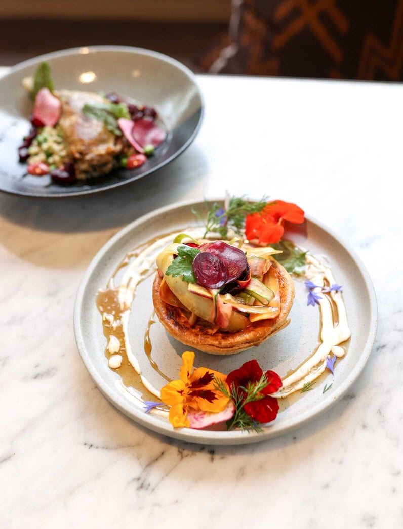 Seasonal food served in the Spa Dreaming Centre restaurant