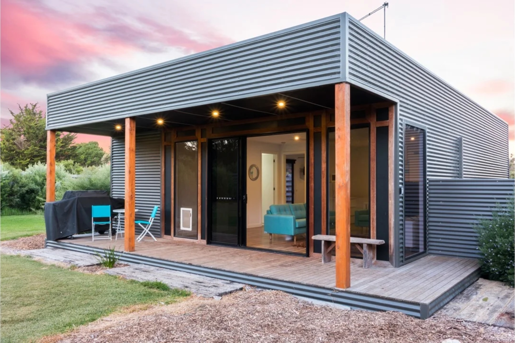 The exterior or a shed like house