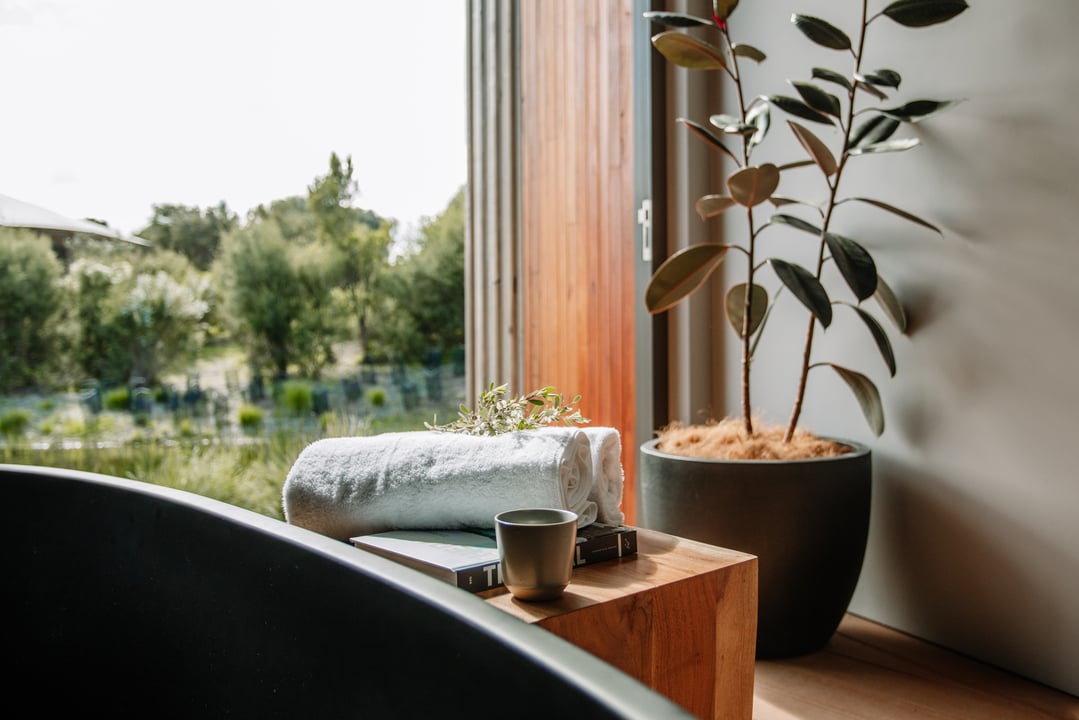 A private bath in the Springs Room