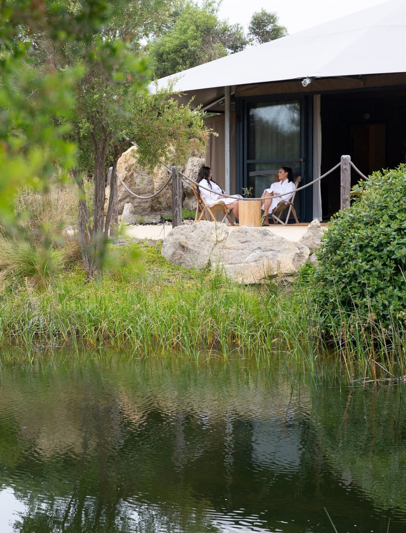 The exterior of the Glamping tents