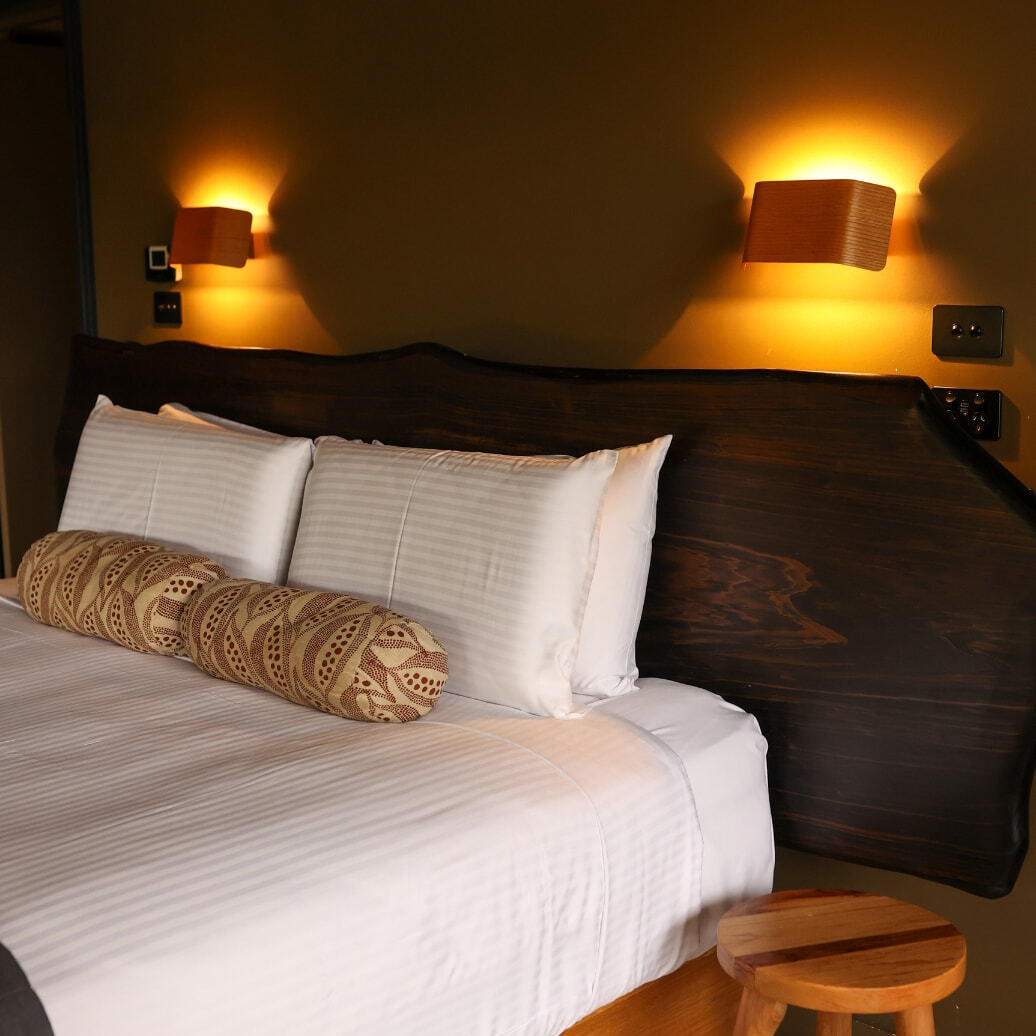 The inside of a Glamping room