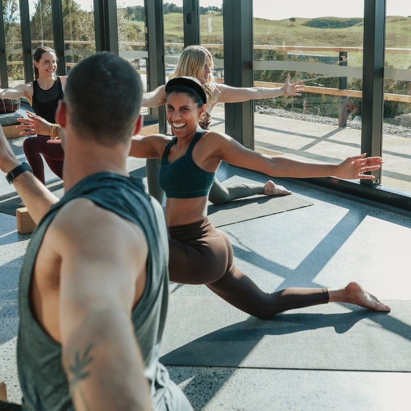 Yoga in the Glasshouse by a group