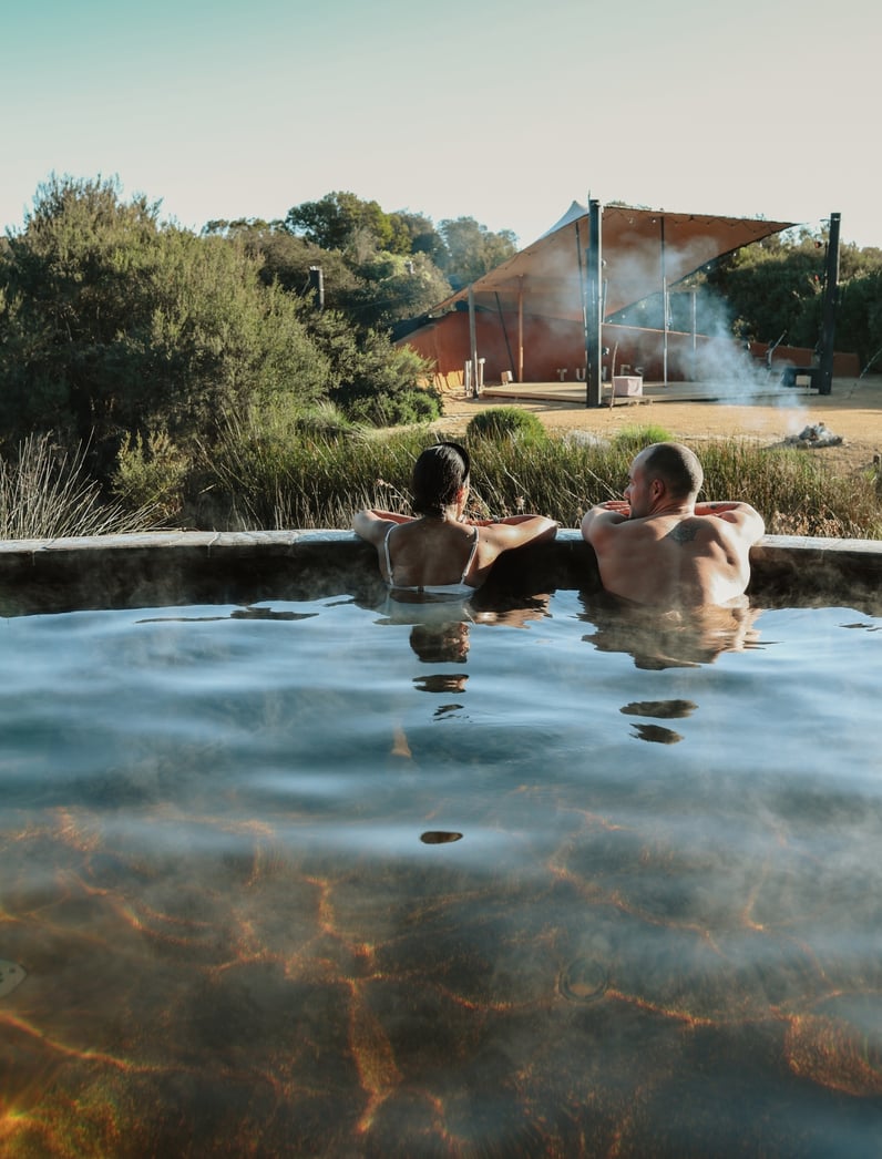 Two people bathing in the Amphitheatre
