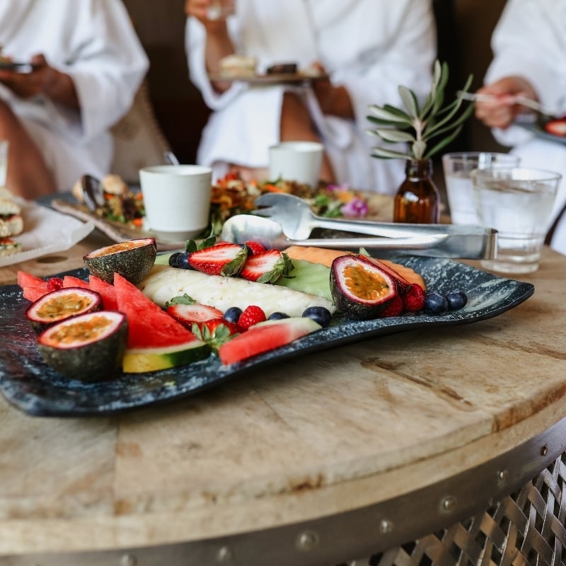A plate of seasonal fruit