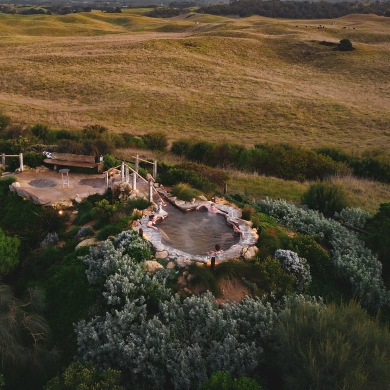 A drone shot of the Hilltop Pool