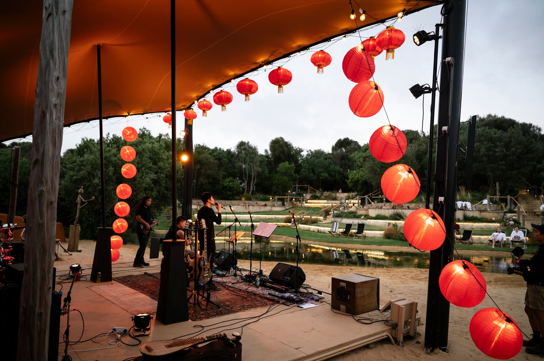 An artist performing as part of Lunar New Year