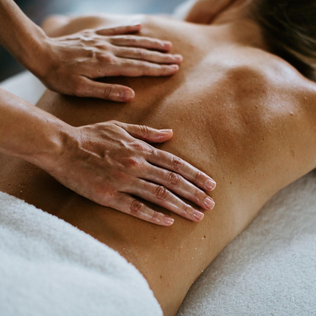 A person receiving a massage