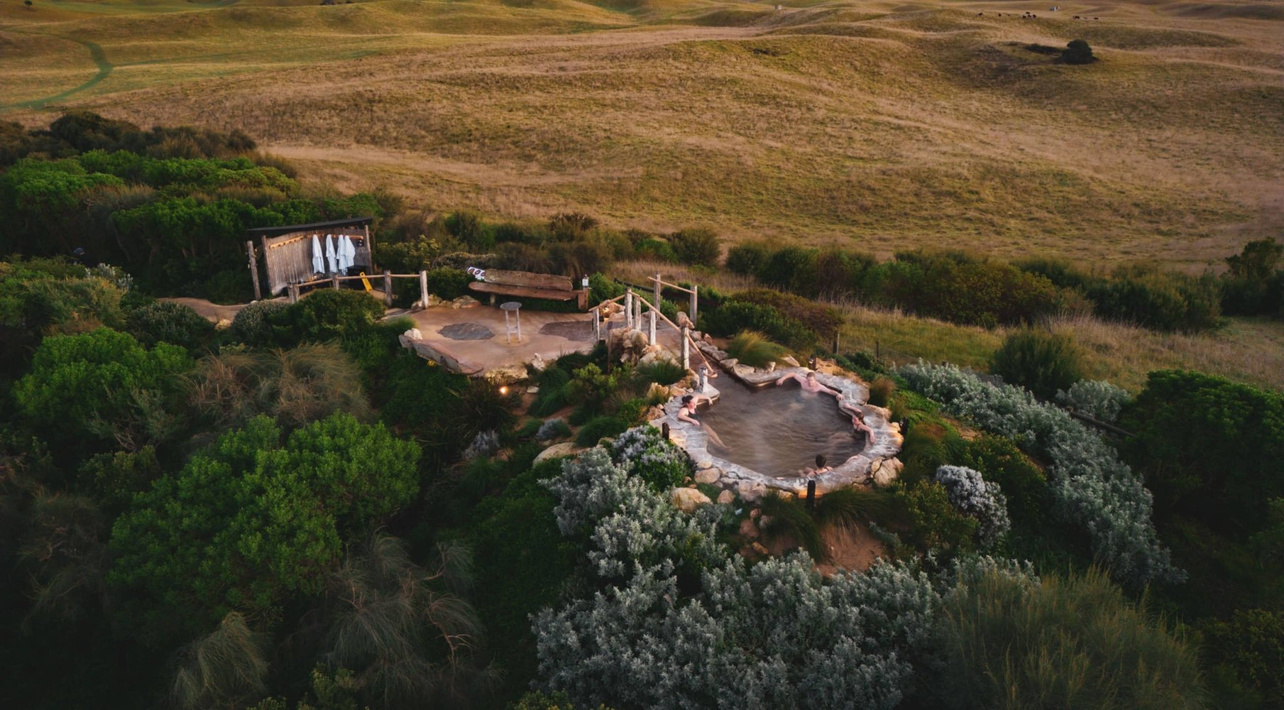 A drone image of Hilltop pool