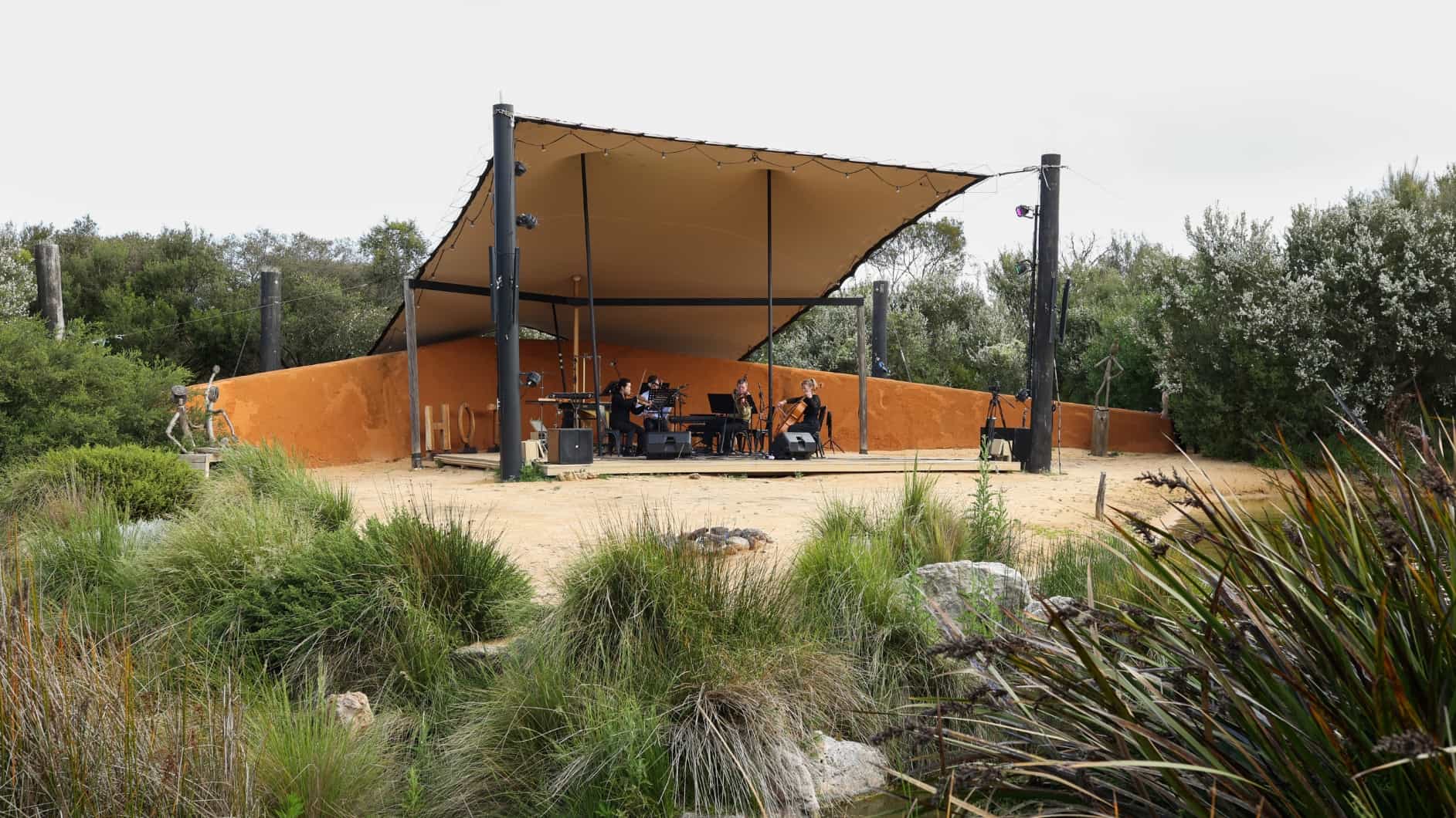 The Peninsula Chamber Musicians performing on the Amphitheatre stage as part of Seniors Month
