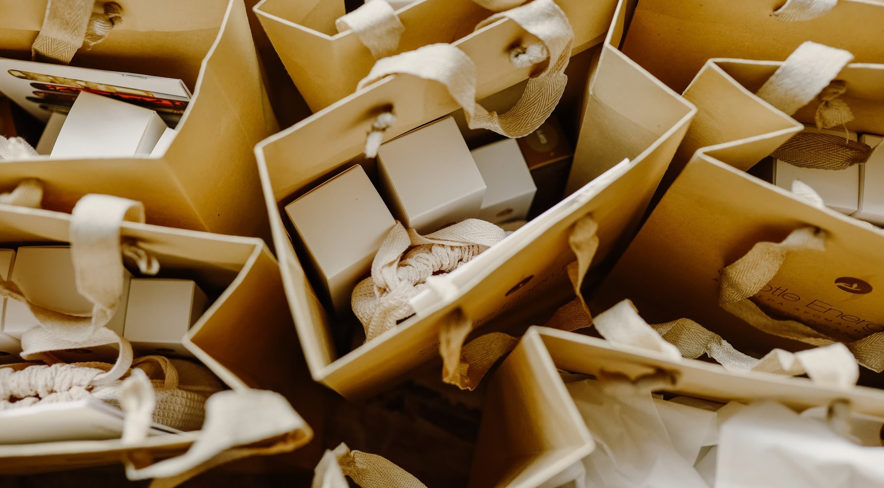 A bunch of retail bags