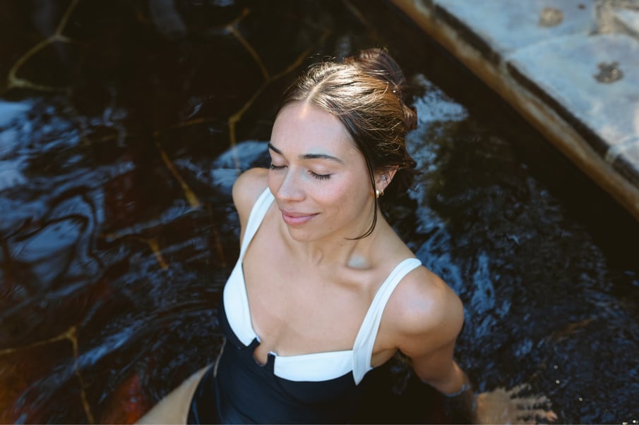 A woman bathing in the Spa Dreaming Centre
