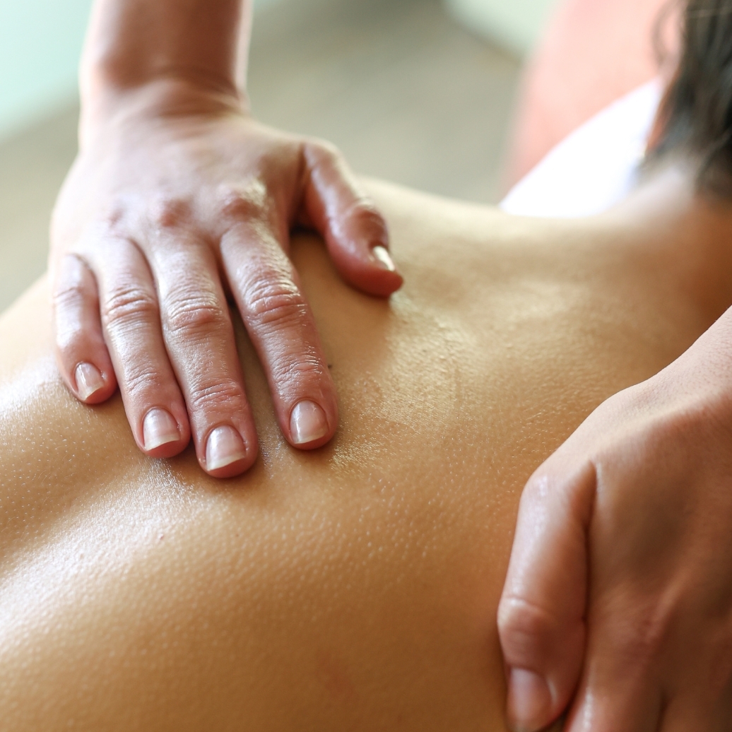 A person receiving a massage