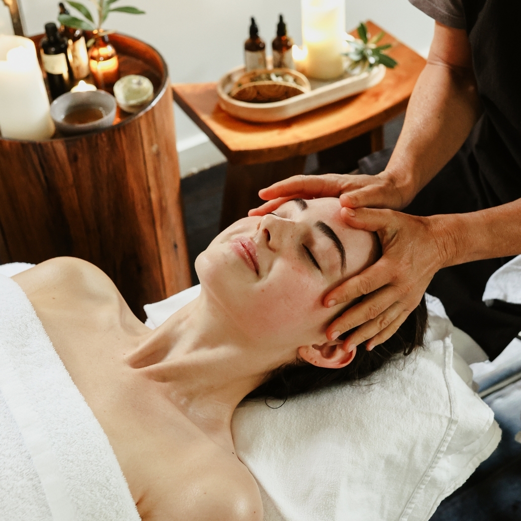 A person receiving a massage