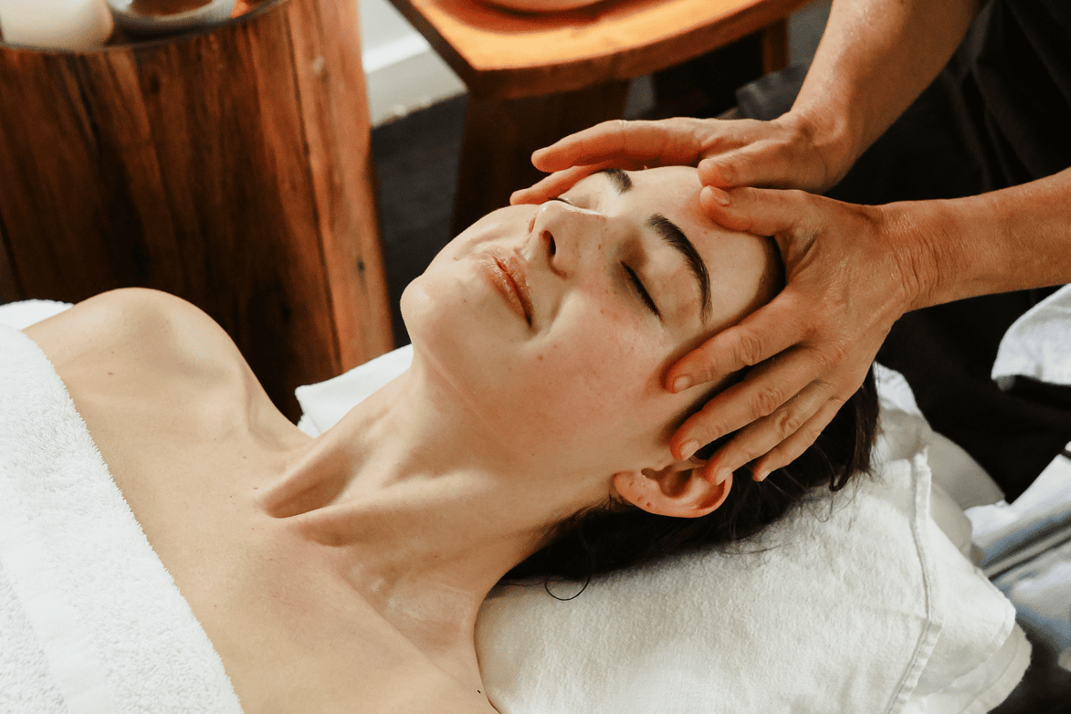 Someone receiving a spa treatment