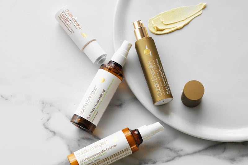 A flat lay of Subtle Energies products