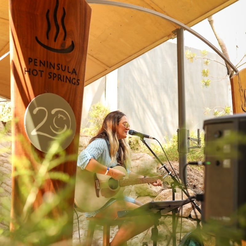 A woman performing on stage