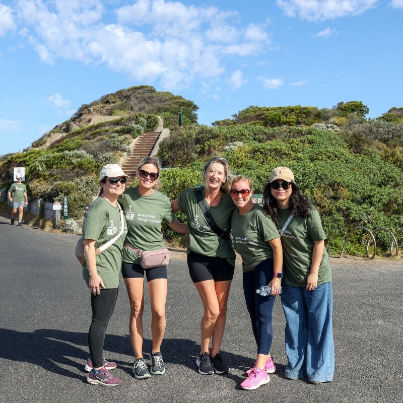 A group taking part in Walk for Relief