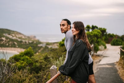 Two people looking out to the view at Portsea