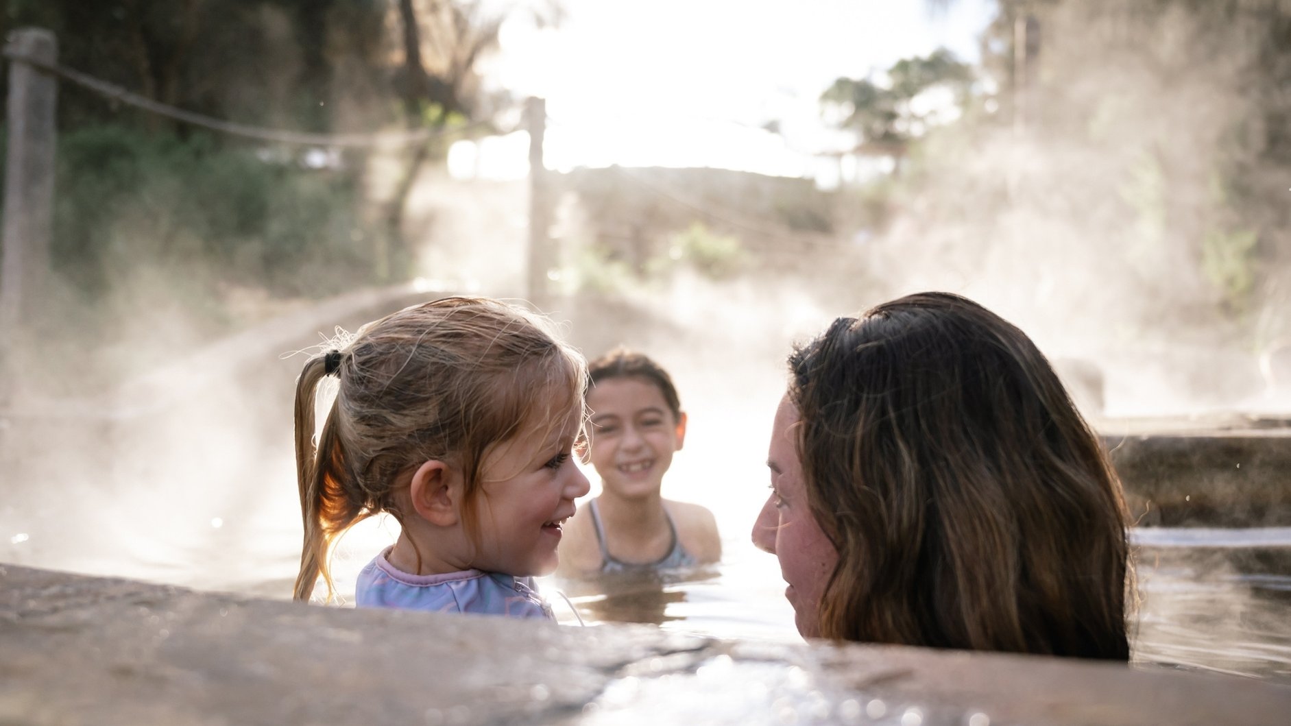 A mother and daughters in the Watsu Pool