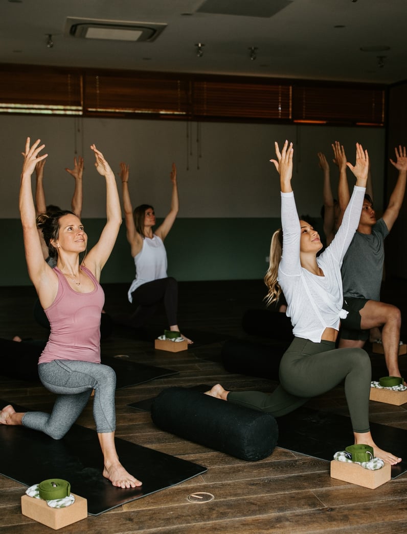 A group Yoga class