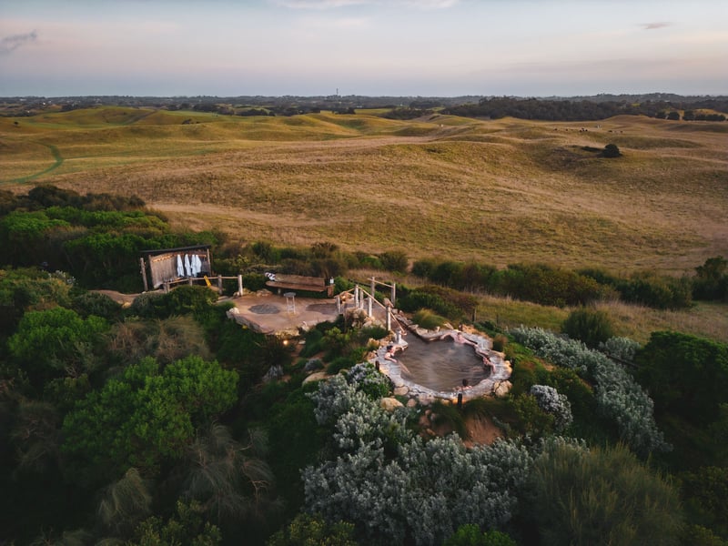 Peninsula Hot Springs - Bath House Hilltop - Drone Imagery - UAVISUALS (013)